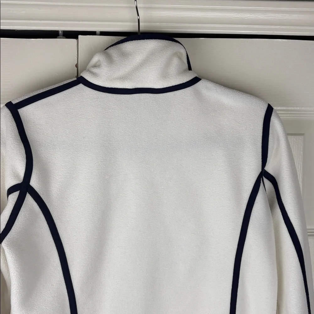Bogner Sport White Fleece Jacket Navy Piping Full Zip Size M - Picture 8 of 9